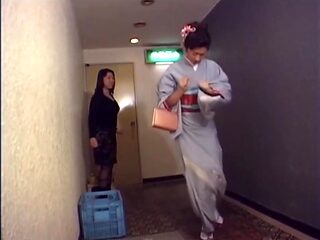 Hostess Wetting Kimono In The Bar