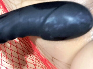 These huge natural tits in oil were fucked and finished