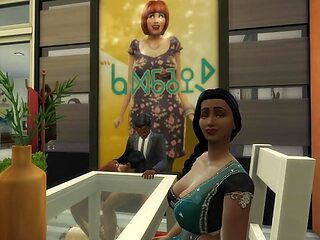 Desi Indian MILF Aunty Pooja got a creampie at her job interview - Wicked Whims