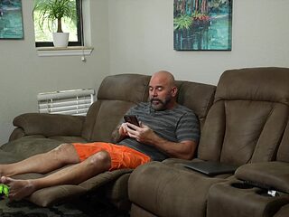 Old MILF gets a surprise fuck on Halloween by big cock guy