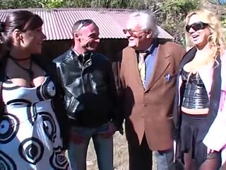 Sexy Lesbian Threesome In The Garden - Veronica Belli