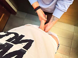 Hot MILF Gets Stranger's Cum in Her Pantyhose in Restaurant Toilet - POV Creampie