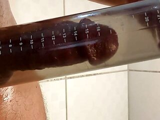 I use a penis pump on my dick and my stepsister gets horny sliding on my dick