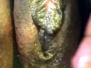 Black girl with big clit contract her fat creamy pussy