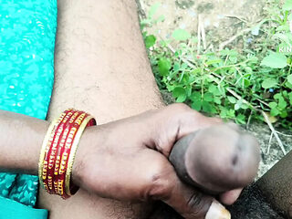 Excited Indian Aunty Hand Fucks Monster Cock in Jungle - Big Tits Uncensored HD