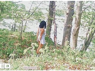 Korean Solo Female Does Public Cosplay Skirt Walking Nude