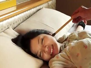 Woman gets bed tickled in different outfits: Asian, Japanese Fetish Porn