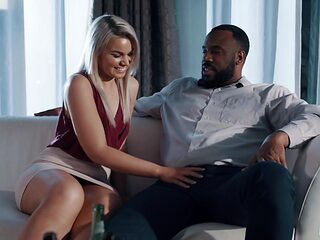 Hot blonde PAWG and a handsome, black dude are about to fuck until they get exhausted