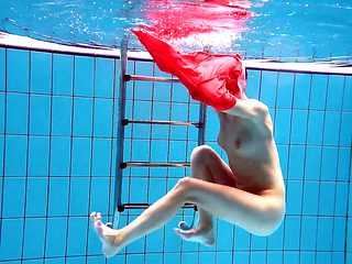 Avenna enjoys swimming in the pool