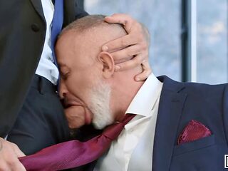 Papi Kocic takes it upon himself to bend interviewer Adam Franco over the conference table and tease his hole - MEN