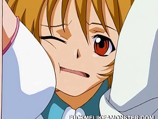 Hot anime babe gets a sloppy blowjob