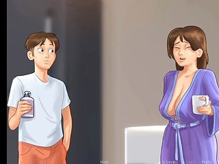 Landlady Lanagameplays shows off her big assets in summertime saga