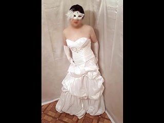 Spoiled bride in her new dress