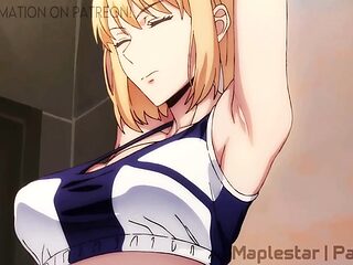 Cartoon GF gives a wet BJ under shower