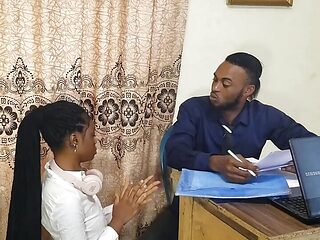 Naughty students in uniforms offer sex to upgrade their exams score at the principal office.