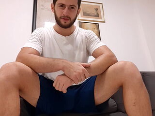 Sweaty dominant alpha stud dirty talking after a gym workout