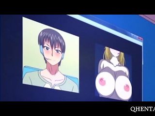 Big tits Anime blonde masturbates and squirts