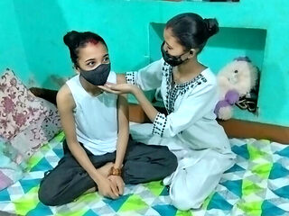 Indian Stepsister and Bhabhi Threesome Fuck with Boyfriend - Hot Monika Horny Archana Hardcore Desi Sex