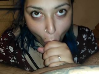 My gf Blue hair love cum in mouth (Sweatsaint)