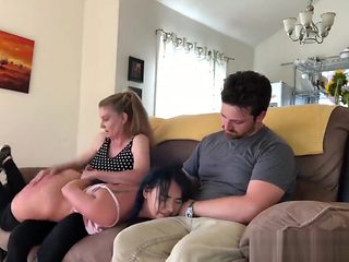 Naughty Step Sisters spanked