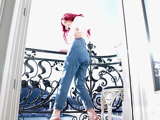 Wetting Jeans And Smoking On Balcony