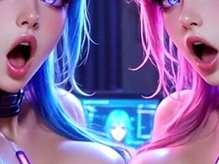 Two Lovely Girls Bounce Boobs, Ai Animation