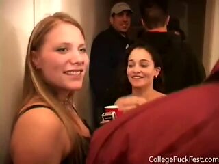 College teen slut flashes her tits