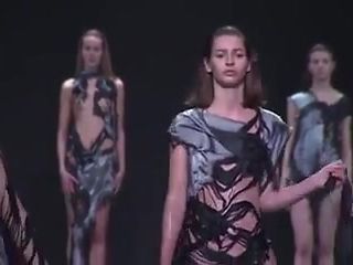 Wet naked fashion show... Oops!