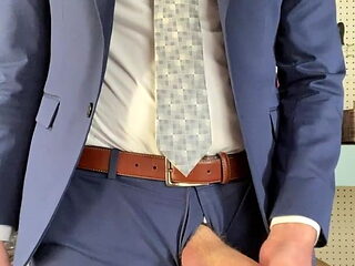 Daddy taking of his clothes and paying with his monster cock