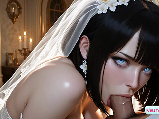 Stunning bride's wedding dress is ruined by explosive sinful facials