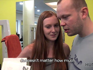 Man for money let stranger fuck his slutty girlfriend in gym