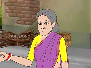 Cartoon fantasy with creampie featuring an inexperienced Indian girl and her stepbrother