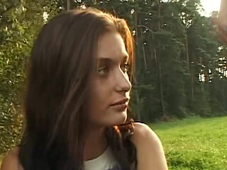 Mature Brunette Devours Cock in Wild Outdoor Group Bang