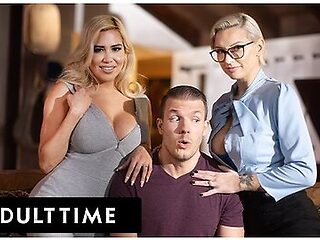 Lucky Guy Serves Up Cock In Wild Threesome With Stepmoms Kenzie Taylor And Caitlin Bell