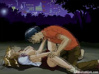 crying girl receives a cock in her face