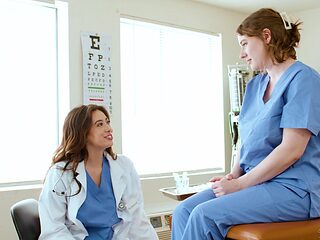 Nurse and horny female doctor get intimate and slutty