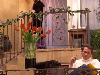 Joey siphons the massive rod before it rubs against her hole hard 