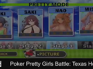 Anime cutie plays steamy poker game