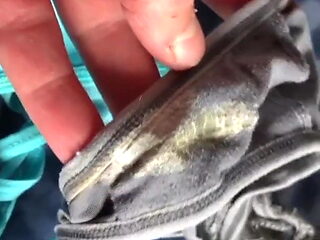 Checking out my panty stash taken from milf hamper