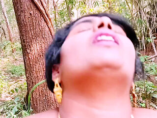 Outdoor Jungle Sex. Desi Bhabi Fucking Husbend's Small Stepbrother Big Dick in Forest. Telugu Dirty Talks.