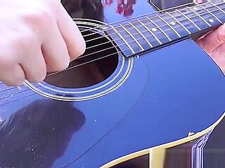 Horny grandpa teaches young student 18+ some chords