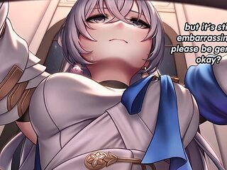 Bronya from Honkai Impact guides you to a quick pleasure with her star rail! (feet, massive breasts, jerk off instructions)