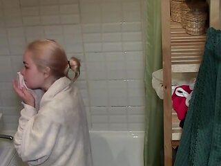 My naked exgirlfriend bathing in the bathtub