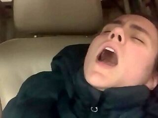 Hot Brunette MILF Masturbates & Cums Hard in Car - Public Sex Agony