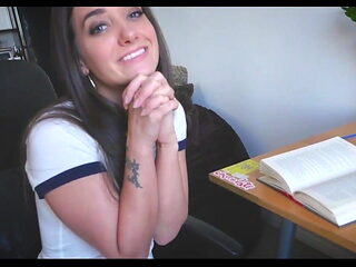 Hot sister helps step brother