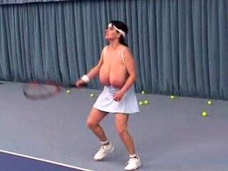 Beautiful Brunette Big Boobs Rides Fake Cock