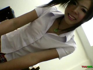 Skinny Thai schoolgirl loves dick in her pussy