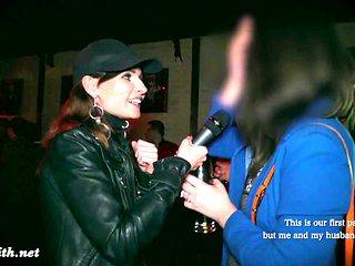 Public nudity in a club. Naked DJ