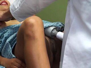 Hot Latina Patient Cums Hard in Doctor's Office - Close-Up Squirting Orgasm