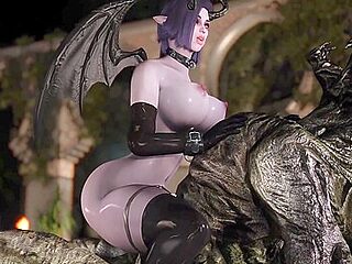 Animated Porn With A Monster And A Demon Girl From The Skyrim Universe